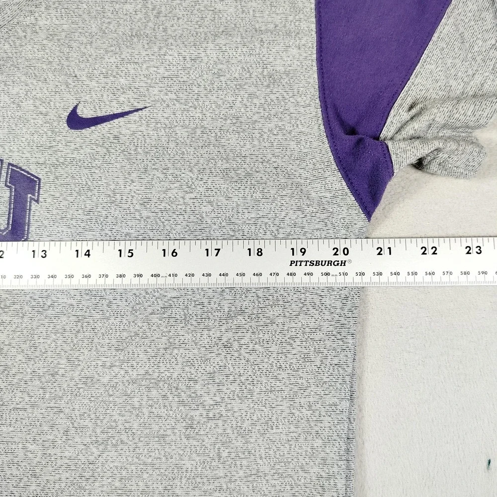 TCU Horned Frogs Shirt Womens Large Gray NCAA College Nike Dri Fit V Neck